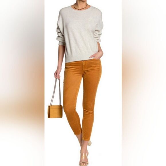 Paige Pants Size 26 Womens Marigold Orange Corduroy Hoxton Ankle Skinny - Picture 1 of 15